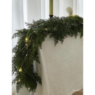 Karangan Bunga Cypress Pine Tiruan PE Simulasi Anggur Krismas Padat Pokok Krismas Daun Anggur Jarum 