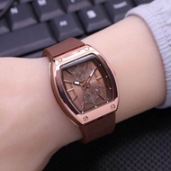 Promo Jam Tangan Wanita Fossil Tali Karet Anti air Body Segi Tanggal aktif Free Box Dan Baterai Cada