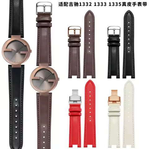 Concave leather watch strap for GC YA133206.1333.1335 Men's and women's cowhide bracelet Replace wri