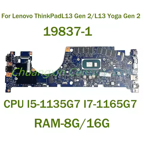 For Lenovo ThinkPad L13 Gen 2/L13 Yoga Gen 2 Laptop motherboard 19837-1 with CPU I3 I5 I7-11TH RAM-8