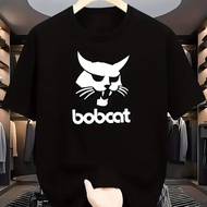 Men's T-Shirt - Men's Black T-Shirt with White Bobcat Head Print