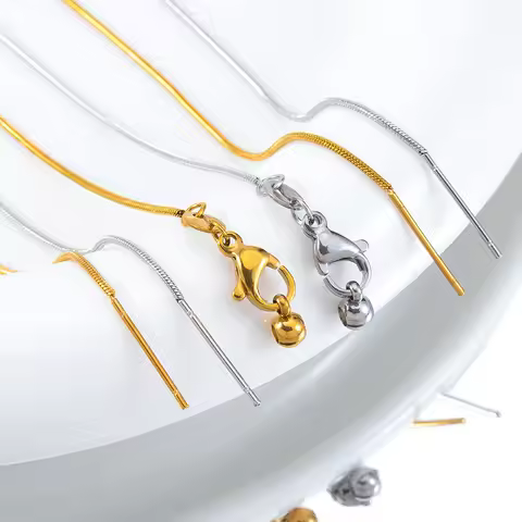 0.9mm/1.2mm Stainless Steel Needle Universal Necklace O Chain Round Snake Necklace Beaded Lanyard Cl