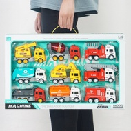 Cross-Border Inertial Vehicle Pull Back Vehicle Set Children's Excavator Toy Fire Engineering Vehicl