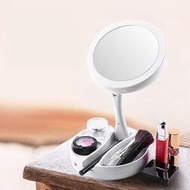 MY FOLDAWAY 化妝鏡 雙面折疊LED燈化妝鏡 雙面鏡子 補光放大一次搞定 立鏡 梳妝鏡 桌鏡