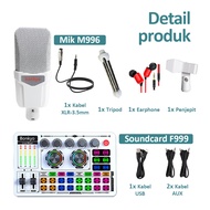 Bonkyo Sound Card F999S/F999 MIC 48v (5V ) SoundCard Bluetooth compatible External Wireless DJ Mixer