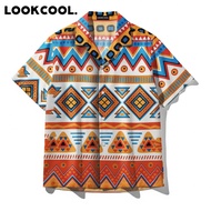 KEMEJA LOOKCOOL Aztec Colorful Vintage Premium Ethnic Collar Shirt
