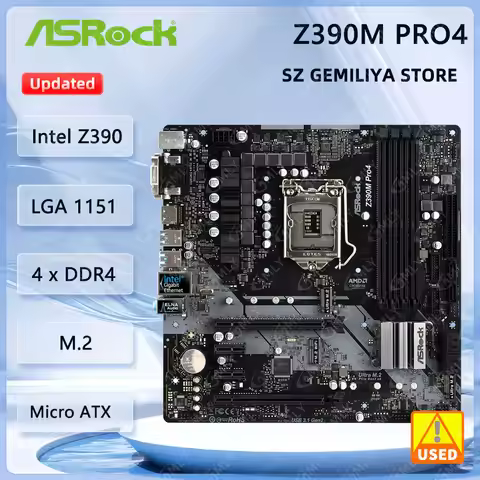 ASRock Z390M PRO4 Motherboard LGA 1151 Intel Z390 support Core i9-9900 i7-9700F i5-9400F i5-8500 i3-