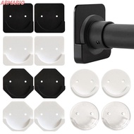 ARMARIO 2pcs Shower Curtain Rod Bathroom Adjustable Screw Fixation No Drilling Stick Tension Holder