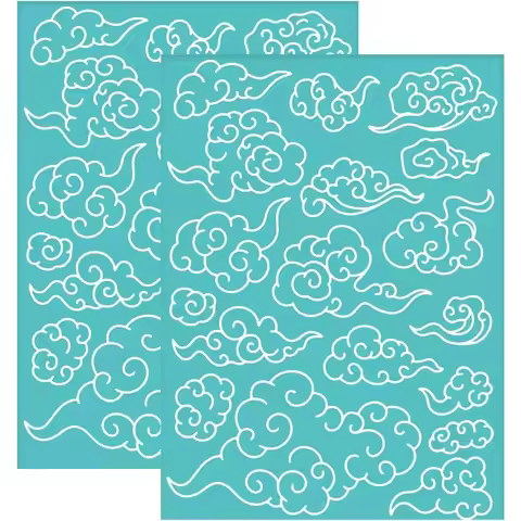 Self-Adhesive Silk Screen Printing Stencil for Painting on Wood DIY Decoration T-Shirt Fabric Turquo