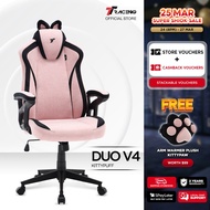 TTRacing Duo V4 KittyPuff BunnyBliss Air Threads Fabric Gaming Chair Ergonomics Home Office Chair
