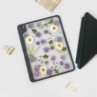 紫花白雛菊手工押花iPad殼 iPad Air 11寸13寸iPad Pro11寸13寸