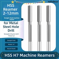 NAILSDECOR Chucking Reamer, Shank Diameter H7 HSS Reamer, Tool Straight Flute 2mm-12mm H7 Reamer Ste