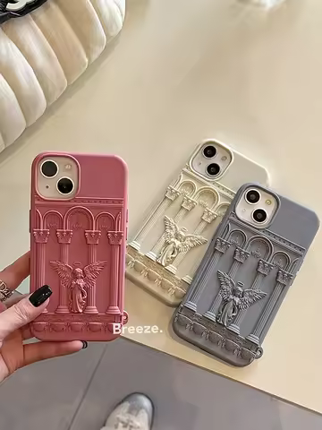 For iPhone 16 Pro Max 15 14 13 12 Pro 11 16 Plus 13 Pro Max Pray Angel 3D Cartoon Phone Case Bible A