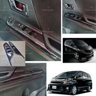 Toyota alphard vellfire anh20 2008-2014 carbon fiber car window switch frame garnish accessories skh