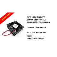 LIKE NEW HIGH QUALITY CPU PC DESKTOP FAN 12VDC BRUSHLESS COOLING FAN CONNECTION XH2.54 SIZE 80 x 80 