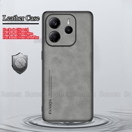 For Redmi Note14 Note 14 Pro + Plus 5G Lambskin Leather Soft TPU Silicone Phone Back Cover Camera Sh