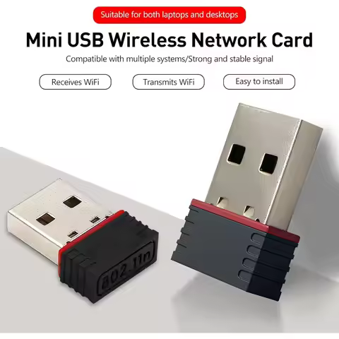 Mini USB WiFi Adapter Wireless USB WiFi Network Adapter 2.4GHz 150Mbps Driver-free High Speed USB Re