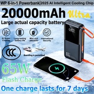 (3C Certified) WP 3C Powerbank 20000mah Fast Charging PN-891PD 65W Super Flash Charge Slim Portable 