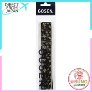 GOSEN Overgrip Japanese Floral 'Hana' Black & Gold Racket Grip Tape - Bulk 4-Pack B815BKG