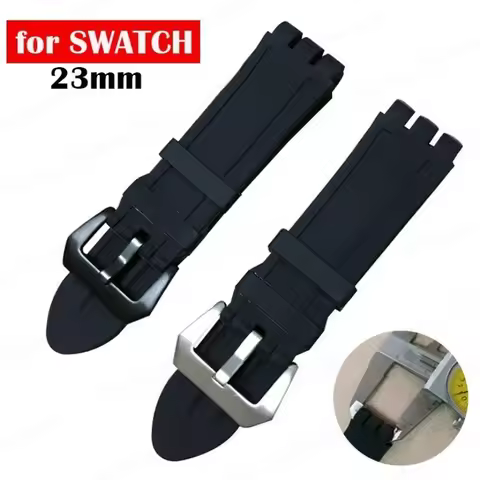 23mm Rubber Strap for Swatch for YOS440 413 424 440 447 Soft Silicone Watchband Waterproof Convex In