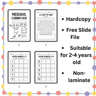 【Hardcopy】Preschool Worksheets Learning Pack (18 Pages) A4 Size