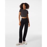 BERSHKA BLACK STRAIGHT DENIM JEANS TROUSERS