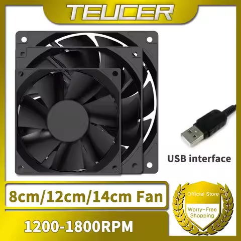 TEUCER USB Interface 8CM/12CM/14CM Cooling Fan 800-1800RPM Computer Radiator Fan