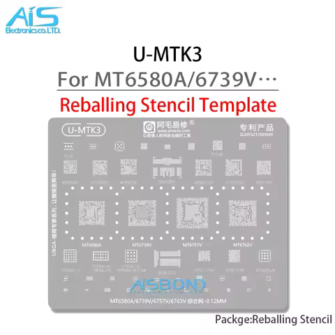 U-MTK3 BGA Stencil Reballing For MT6580A MT6739V MT6757V MT6763V MT6350V MT6356W MT6357V MT6176V MT6