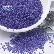 BENECREAT 10gs Round Rocailles Beads Japanese Seed Beads 11/0 (RR1930) Semi-Frosted Violet Lined Lig