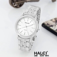 Jam tangan pria original HALEI 348 tahan air - silver-white