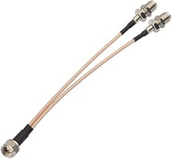 supmory F Type Coax Cable Splitter F Male to F Dual Female Cable 75Ohm for Cable Connection, TV, Sat