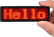 LED Name Tag, Rechargeable Wireless Bluetooth LED Name Badge Reuseable Price Tag 44x11 Pixels Digita