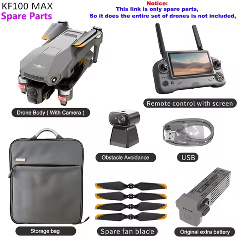 KF100 MAX Drone Body Touch Screen Remote Control / Obstacle Avoidance / Propeller / Storage bag Orig