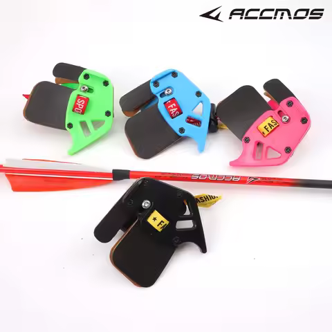 4 Colors Archery Plastic and Leather Finger Tab Finger Guard Protection Pad Glove Right Hand Bow Sho