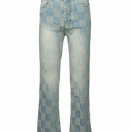 0PVN LLL 2026 New Style Spring Summer Checkerboard Men Women Denim Trousers Simple Casual Jeans