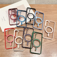 For Magsafe Wireless Charge Cases For Samsung S23 Ultra S22 Plus Soft Silicone Bumper Clear Cover Fa