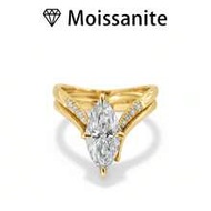 1pc Women's Wedding Ring Set, 3.5g S925 Sterling Silver 2ct Moissanite Bohemian Palace Style Engagem