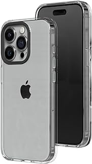 RhinoShield Crystal Clear Case Compatible with [iPhone 15 Pro Max] | Advanced Yellowing Resistance, High Transparency, Protective and Customizable Clear Phone Case - Black Camera Ring