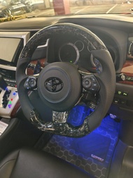 Toyota Vellfire Alphard Previa Estima Noah voxy porte spade prius rav4 RACTIS harrier chr 碳纖 方向盤 軚盤 