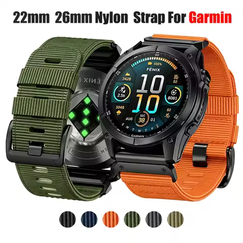22mm 26mm Woven Nylon for Garmin Fenix 8 PROMICROLED/AMOLED Watch Band for Fenix 7X 7 6X 6 Istinct 3