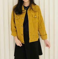 Jaket Jeans Levis Panjang Wanita Kunyit Mustard Premium