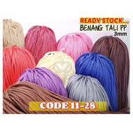 Ready Stock [#11- #28] BENANG  PP TALI KAIT 3 MM 200g