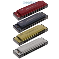 Mon 10 Holes for Key of C Blues Harmonica Musical Instrument Educational Toy with fo
