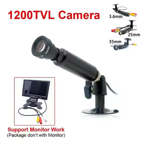 3.6mm 35mm 25mm 1200TVL Mini Camera metal Housing with Bracket Analog TV Camera