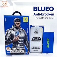 Blueo 3D Invisible Airbag Anti-broken Tempered glass screen protector for iPhone 15 14 16 Pro Max Pl