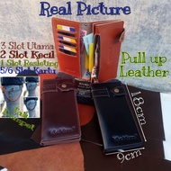 Men's full leather wallet kickers long women's/ (100% full cowhide without lining) Long Wallet Men L
