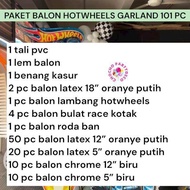 Paket Balon HOTWHEELS 101 PC / Dekorasi Ulang Tahun Hotwheels