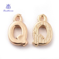 5pcs Brass Letter golden Letter.Q 8.5x5x1.5mm Hole: 0.8mm