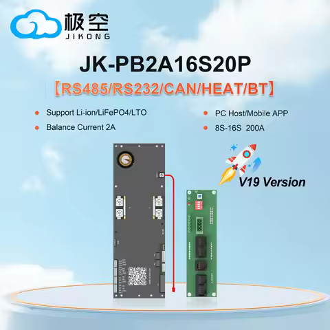 JIKONG BMS 8S/16S 24V 48V JK-PB2A16S20P LiFePo4 Li-Ion Battery 200A Household Energy BMS to Inverter