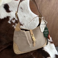 Gucci 古馳 Jackie 鴕鳥皮拼接腋下包